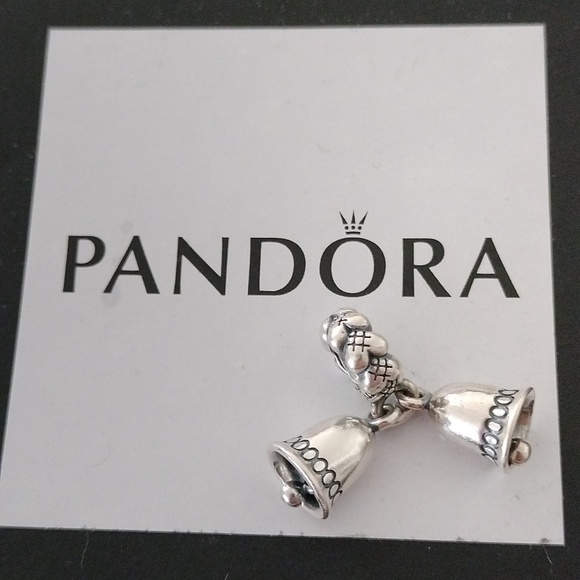 Pandora Retired Sterling Silver Silver Bells Christmas Dangle Bead - 791230 - Picture 3 of 6